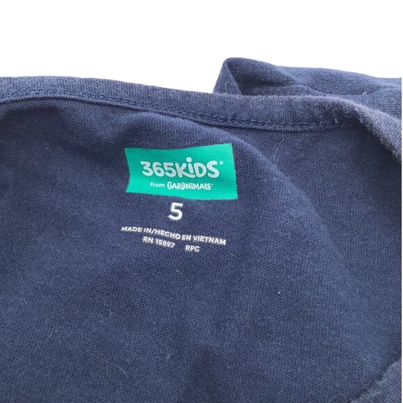 365Kids From Garanimals Girls Blue Short Sleeve Crew Neck Graphic Tee Size 5 - Picture 3 of 6